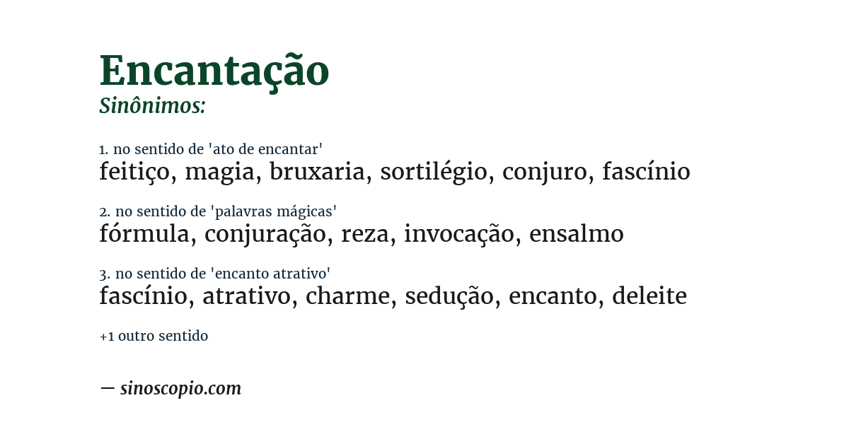 Sinônimo de encantação