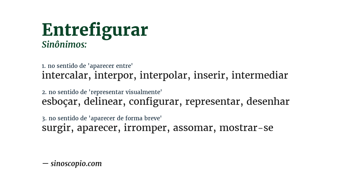 Sinônimo de entrefigurar