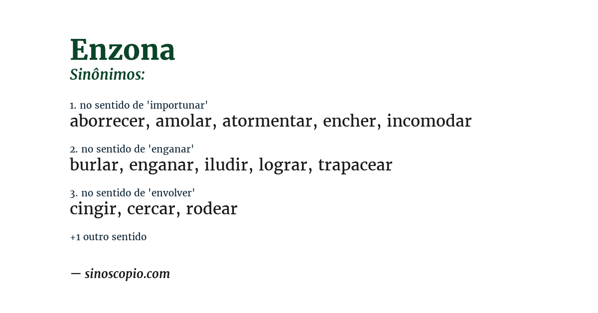 Sinônimo de enzona