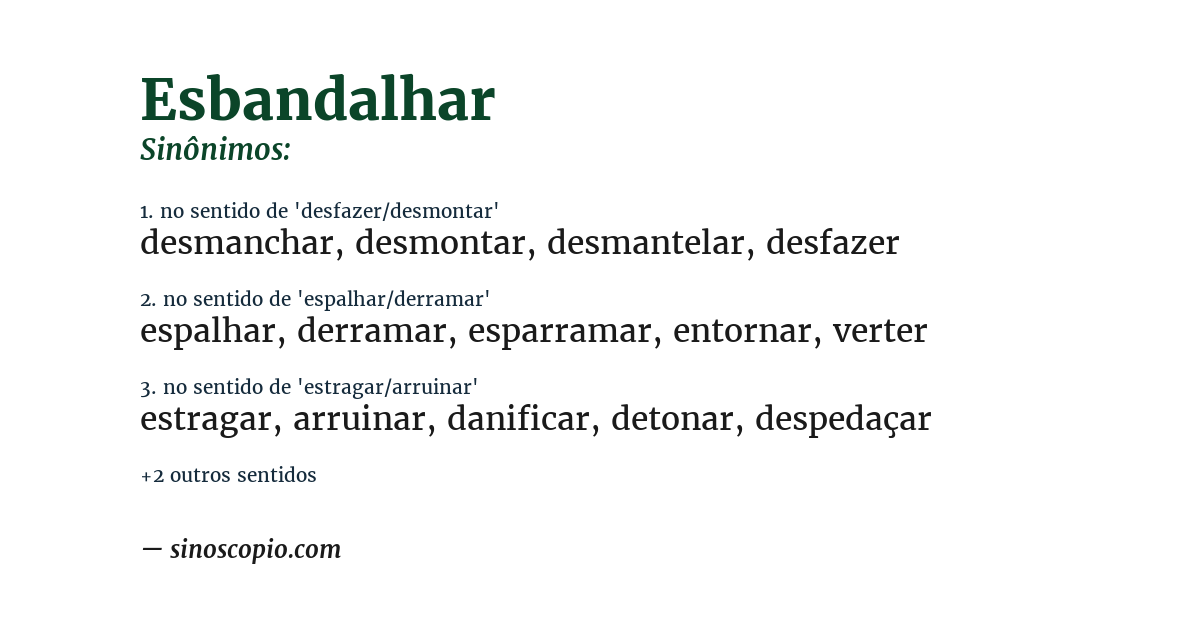 Sinônimo de esbandalhar