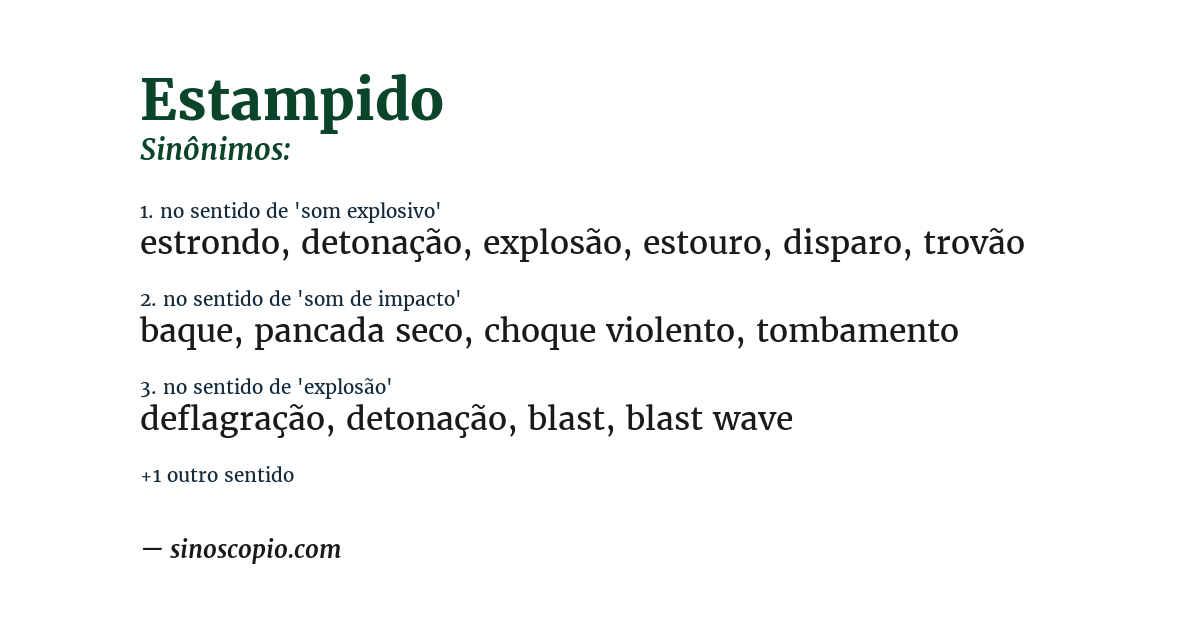 Sinônimo de estampido
