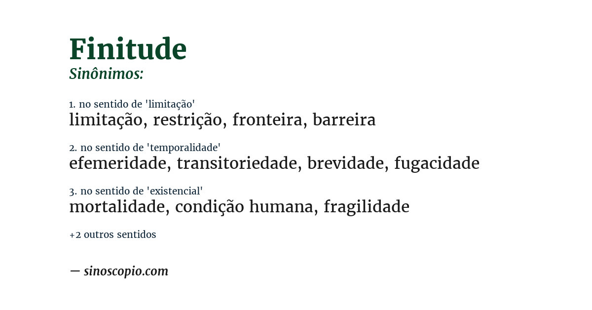 Sinônimo de finitude