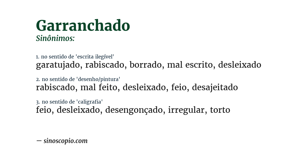 Sinônimo de garranchado