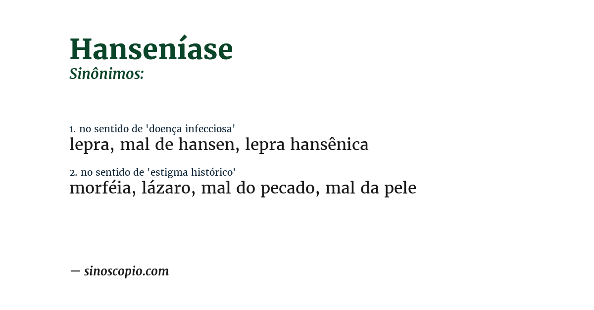 Sinônimo de hanseníase