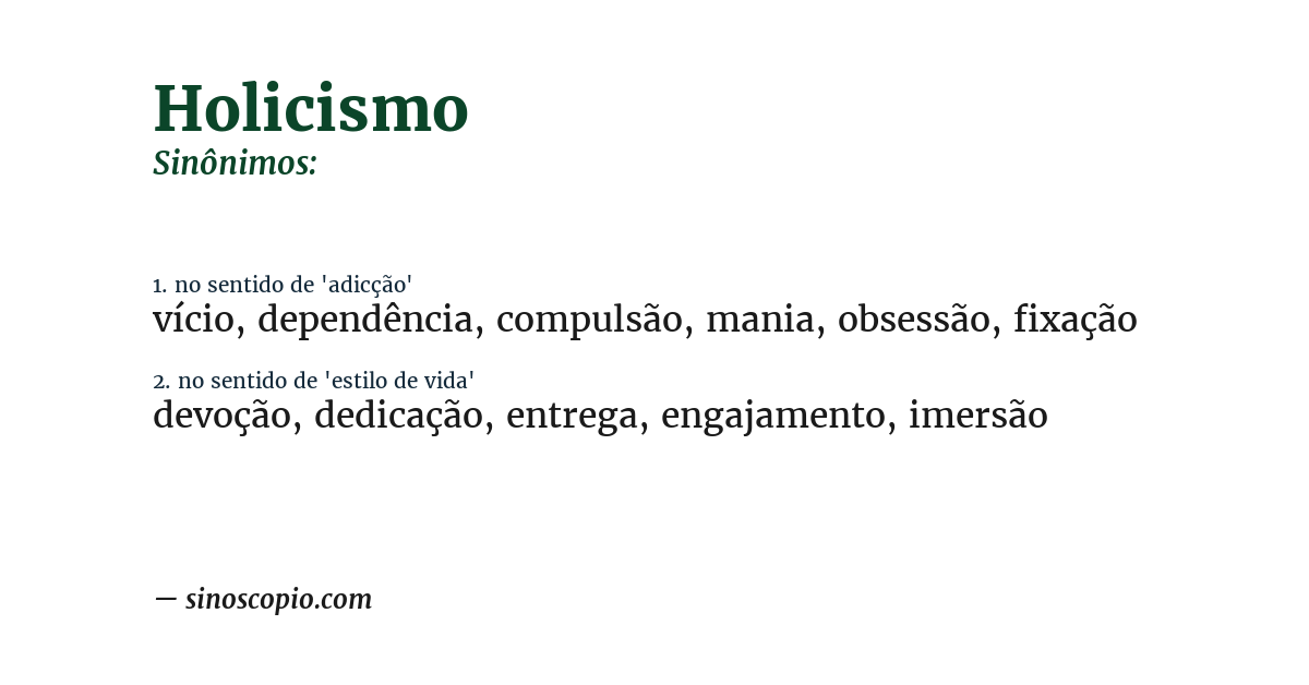Sinônimo de holicismo