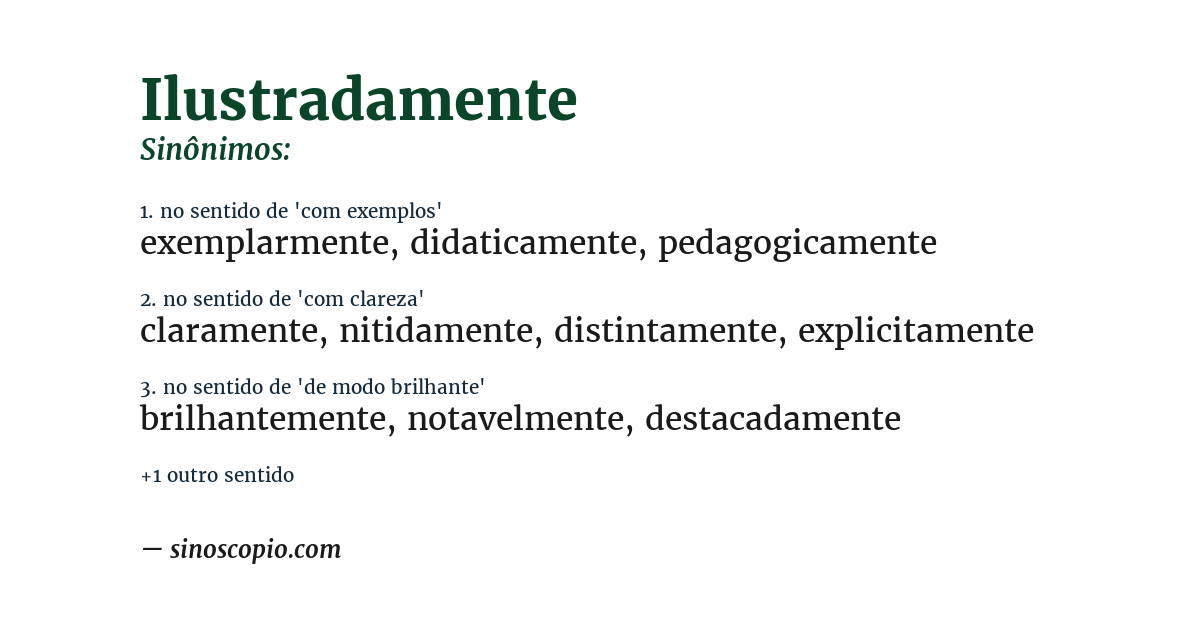 Sinônimo de ilustradamente