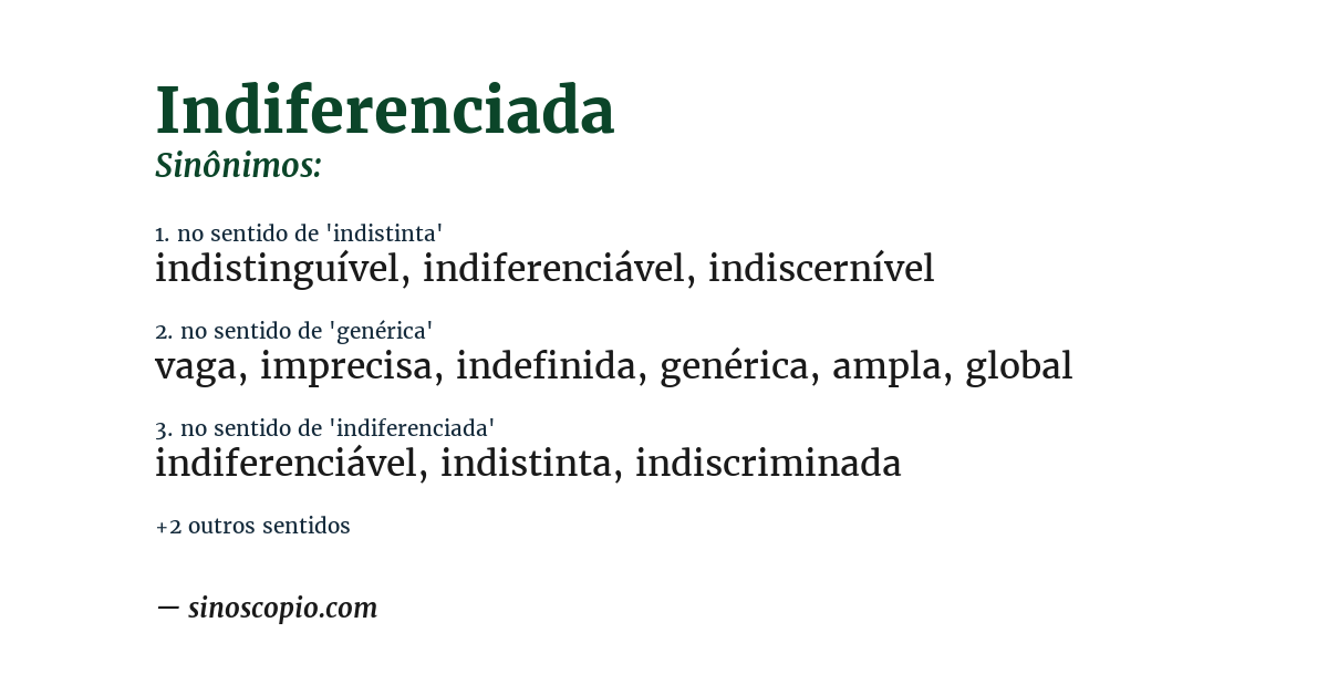 Sinônimo de indiferenciada