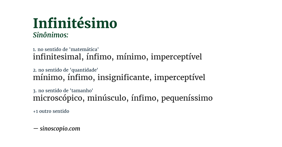 Sinônimo de infinitésimo