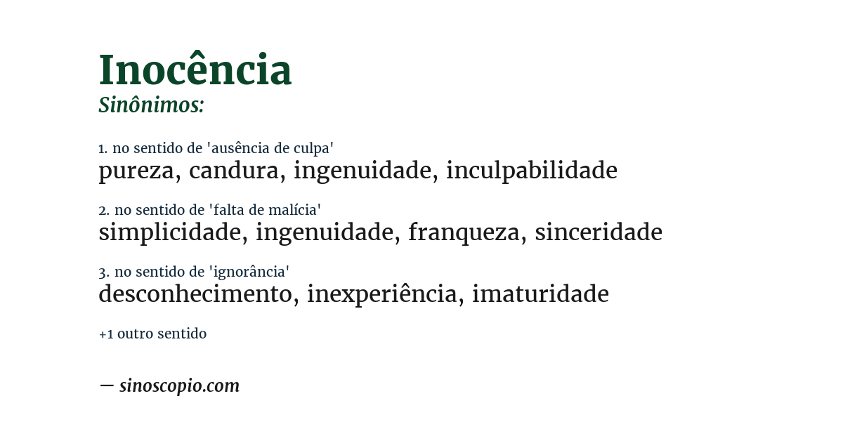 Sinônimo de inocência