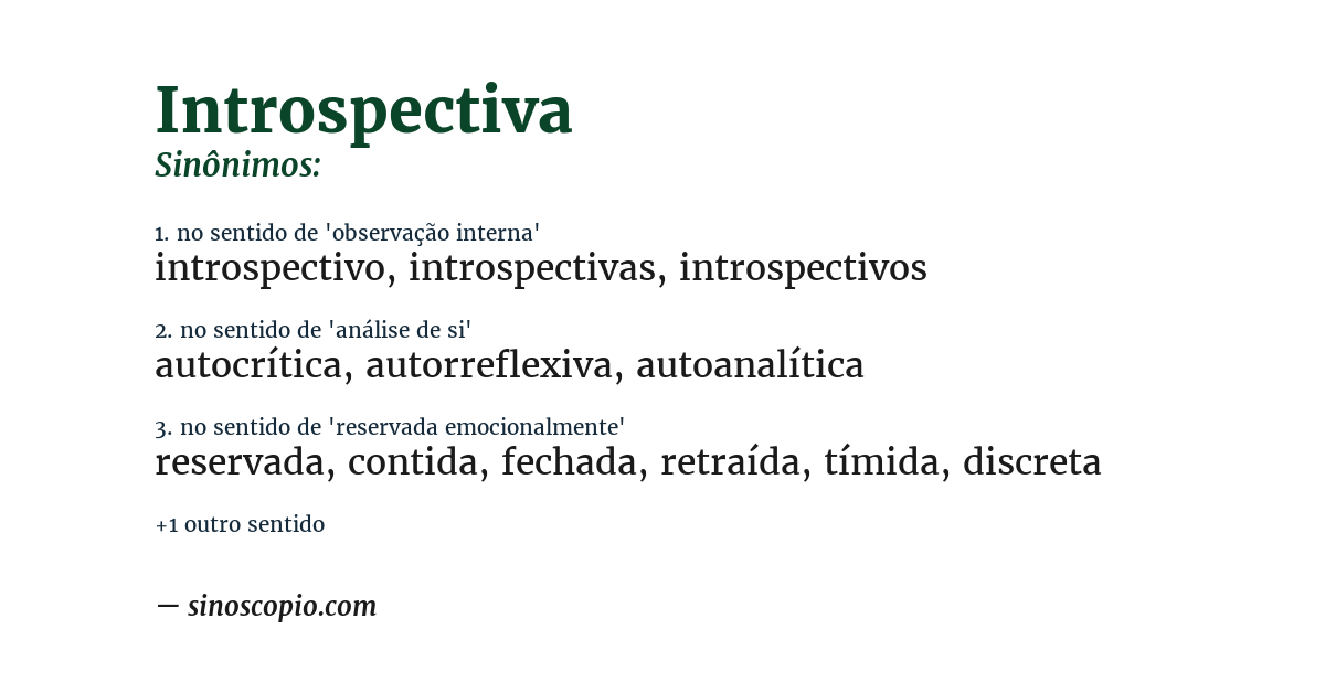 Sinônimo de introspectiva