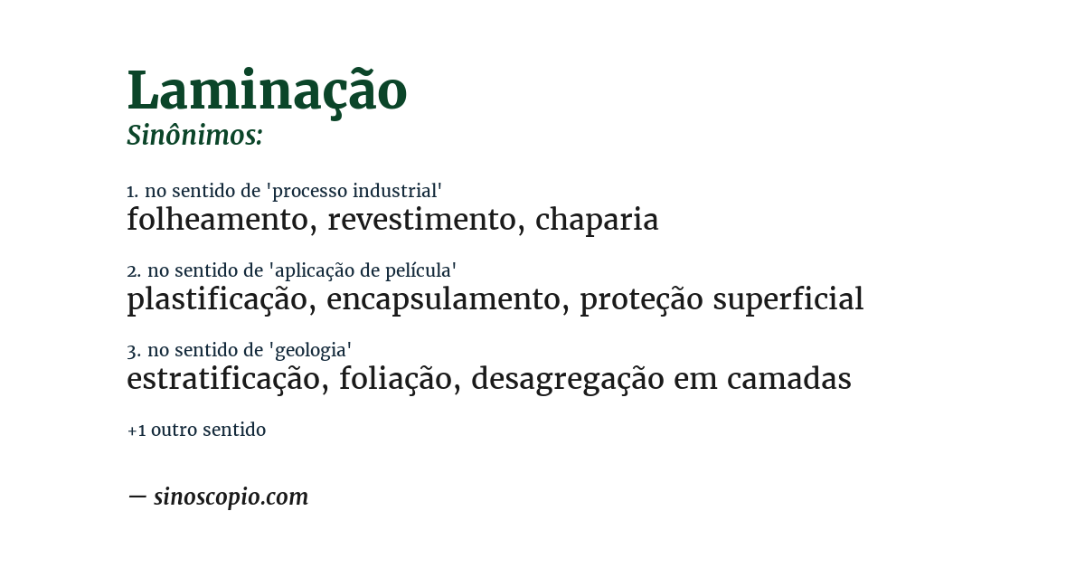 Sinônimo de laminação
