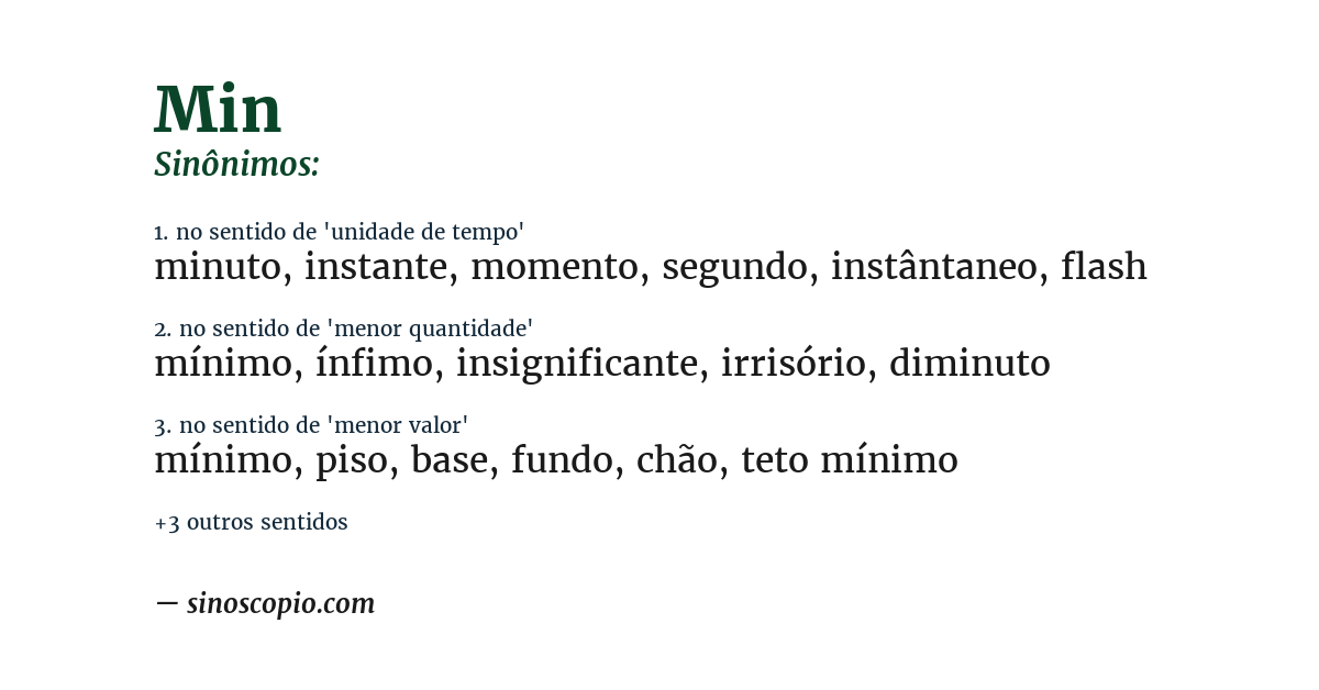 Sinônimo de min