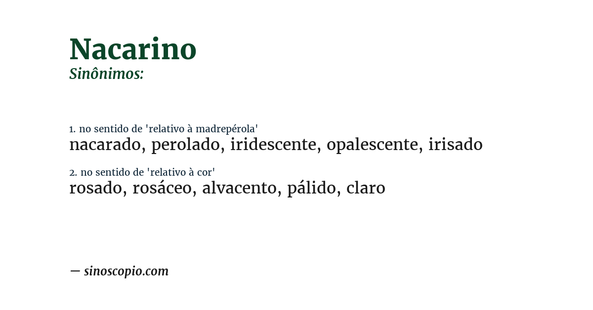 Sinônimo de nacarino