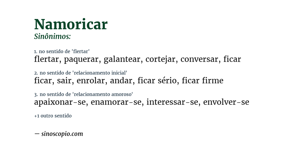 Sinônimo de namoricar