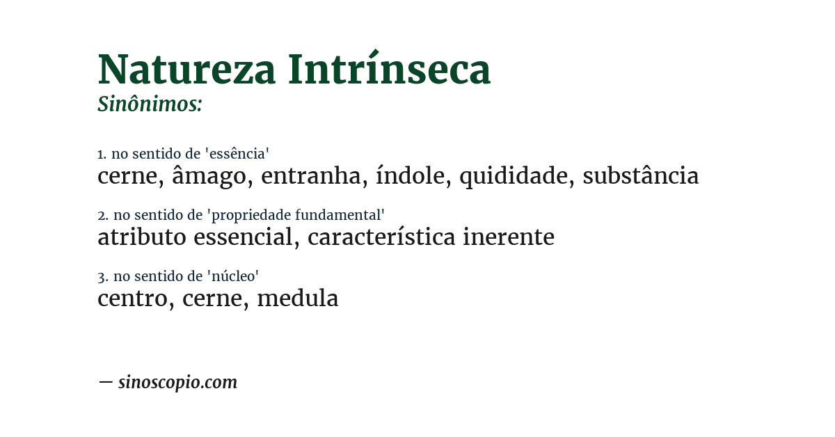 Sinônimo de natureza intrínseca