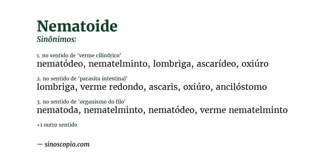 Sinônimo de nematoide