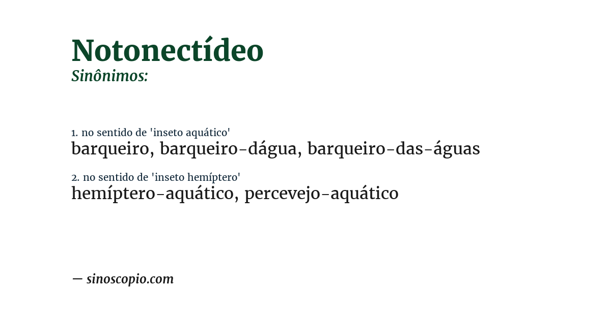 Sinônimo de notonectídeo