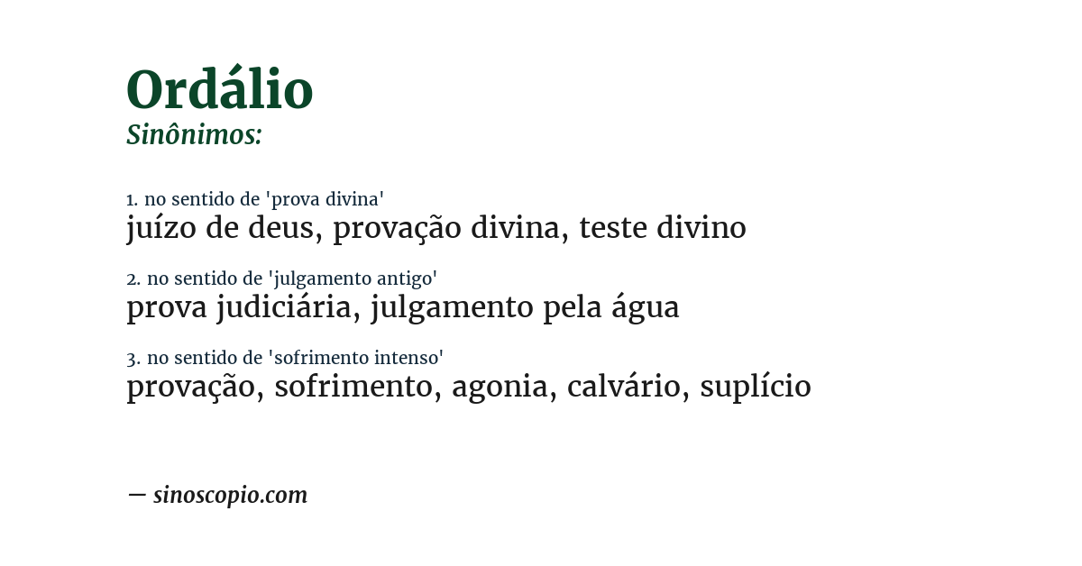Sinônimo de ordálio
