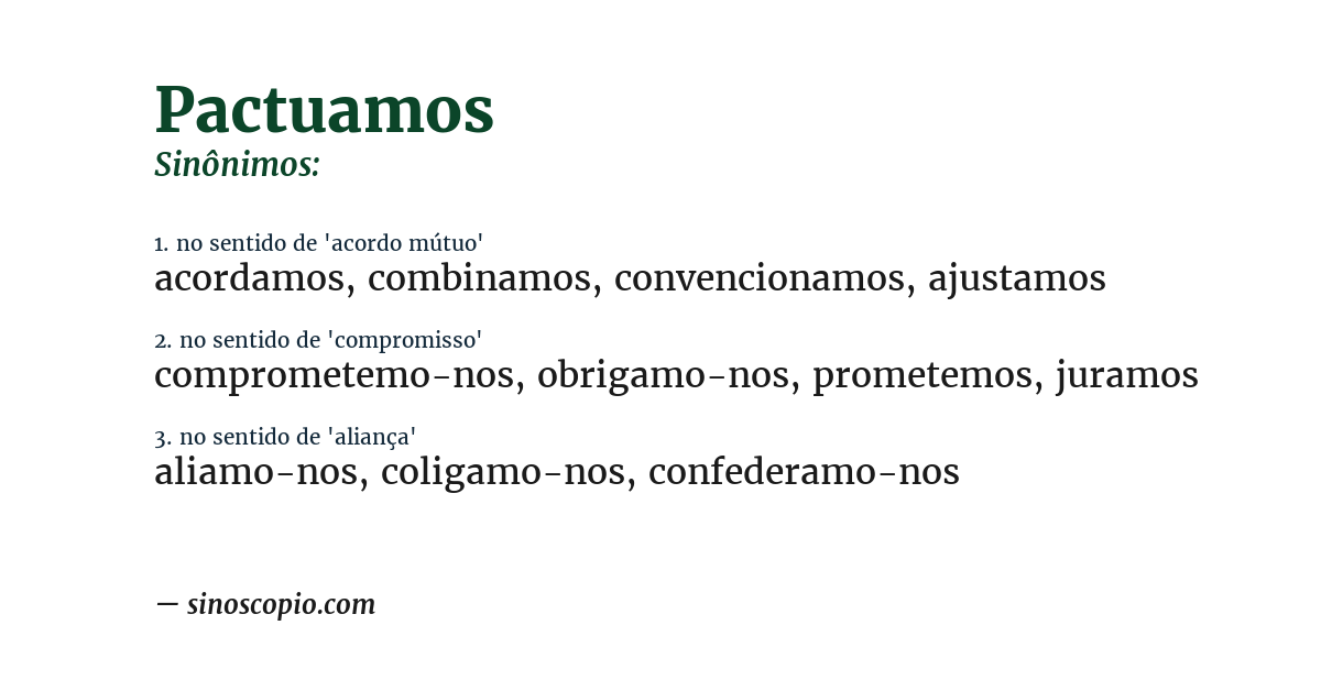 Sinônimo de pactuamos