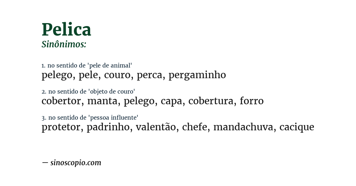 Sinônimo de pelica
