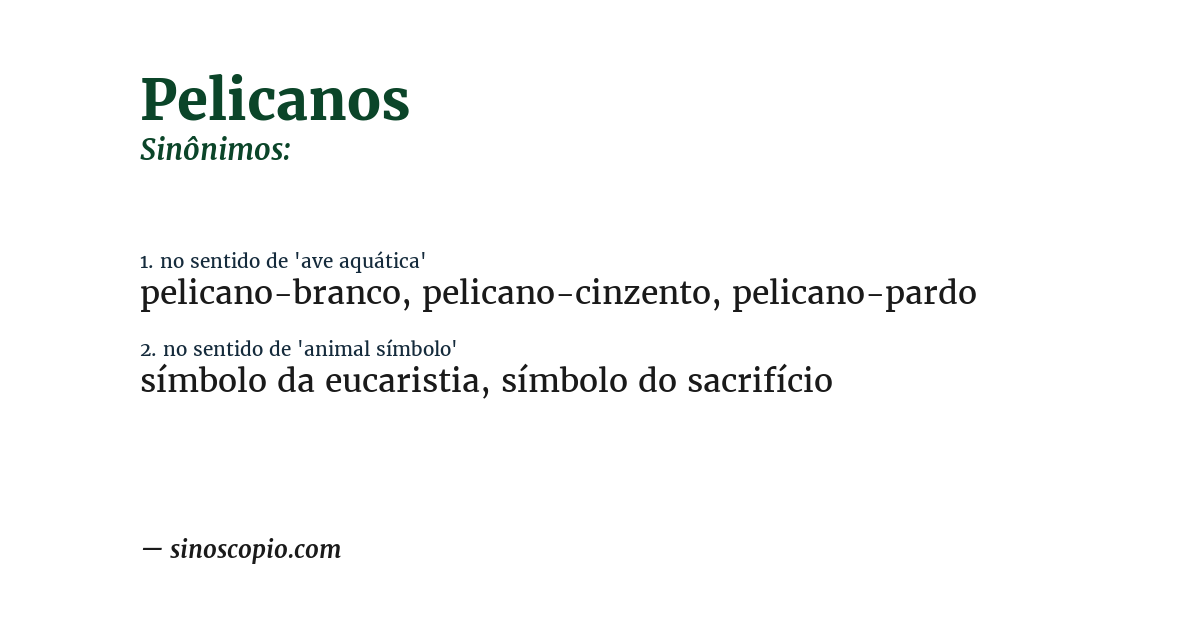 Sinônimo de pelicanos