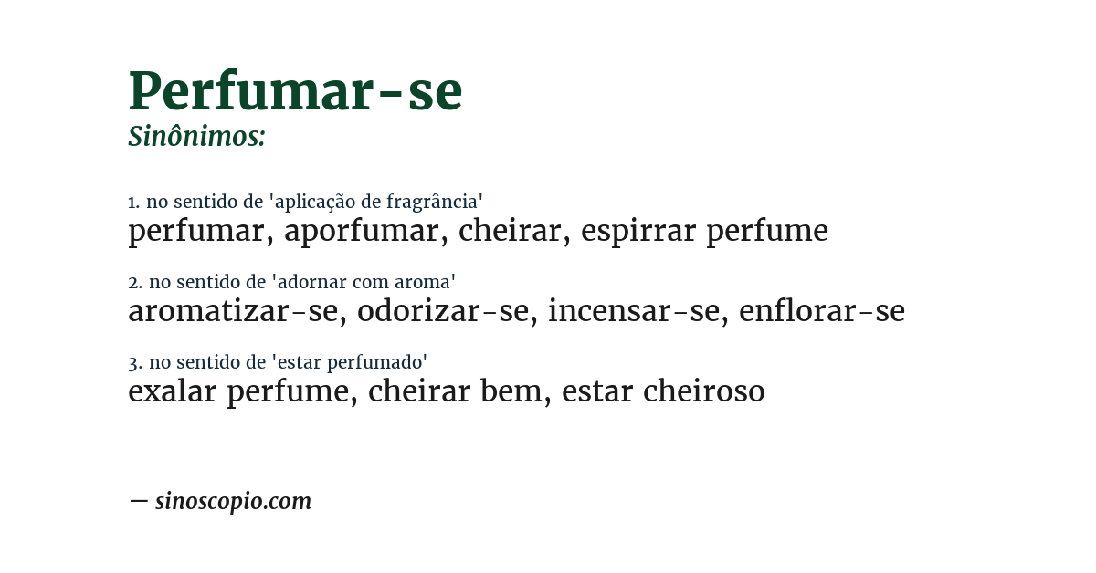 Sinônimo de perfumar-se