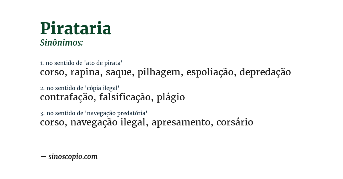 Sinônimo de pirataria