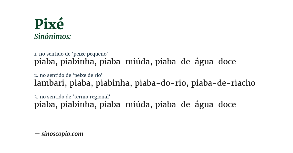 Sinônimo de pixé