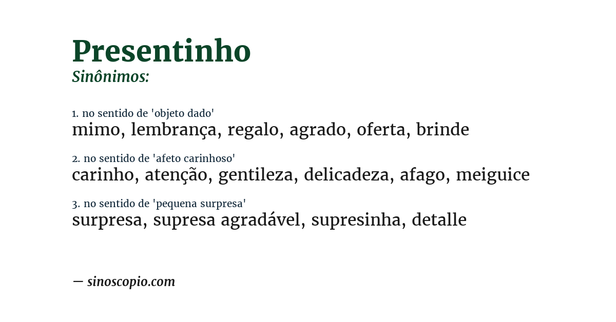 Sinônimo de presentinho