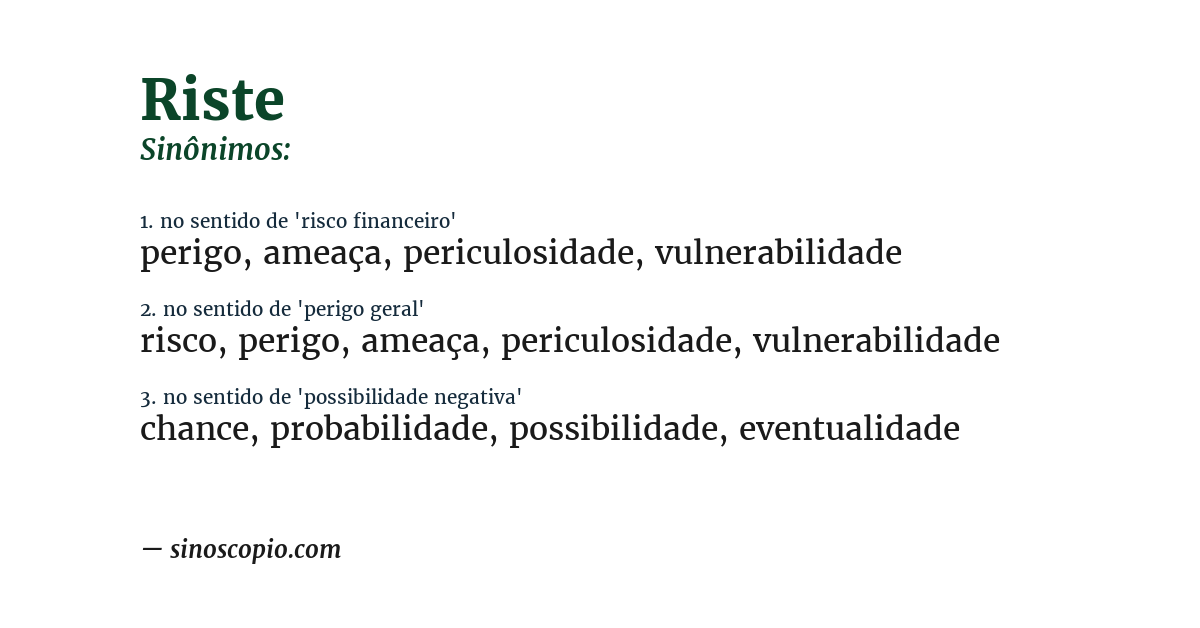 Sinônimo de riste