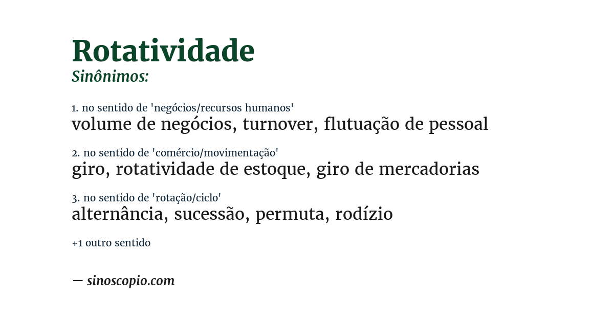 Sinônimo de rotatividade