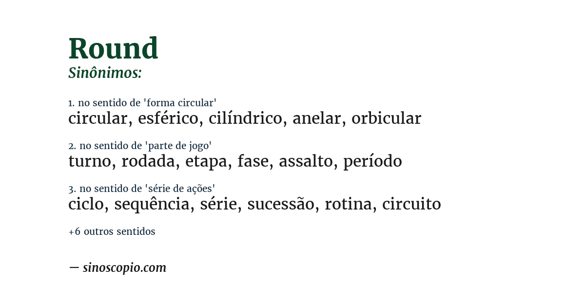 Sinônimo de round