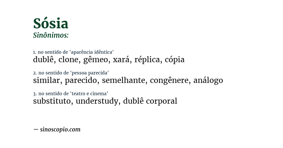 Sinônimo de sósia