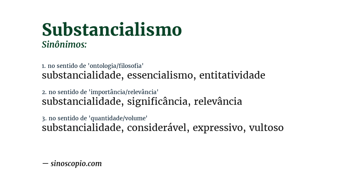 Sinônimo de substancialismo