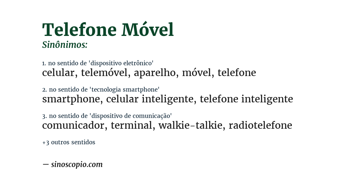 Sinônimo de telefone móvel