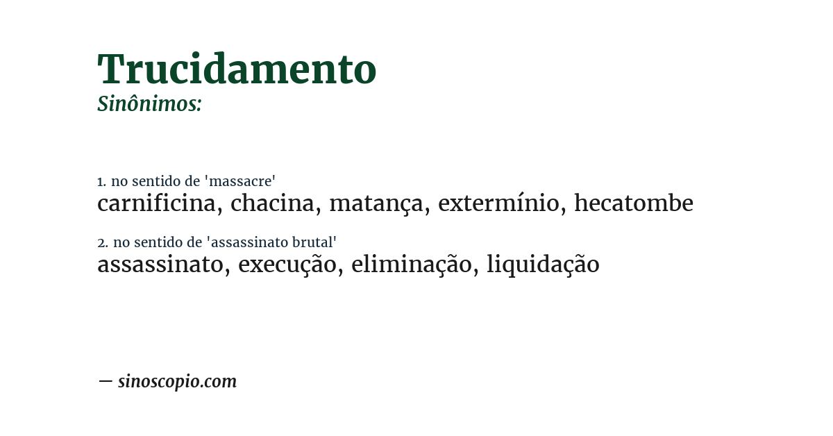 Sinônimo de trucidamento