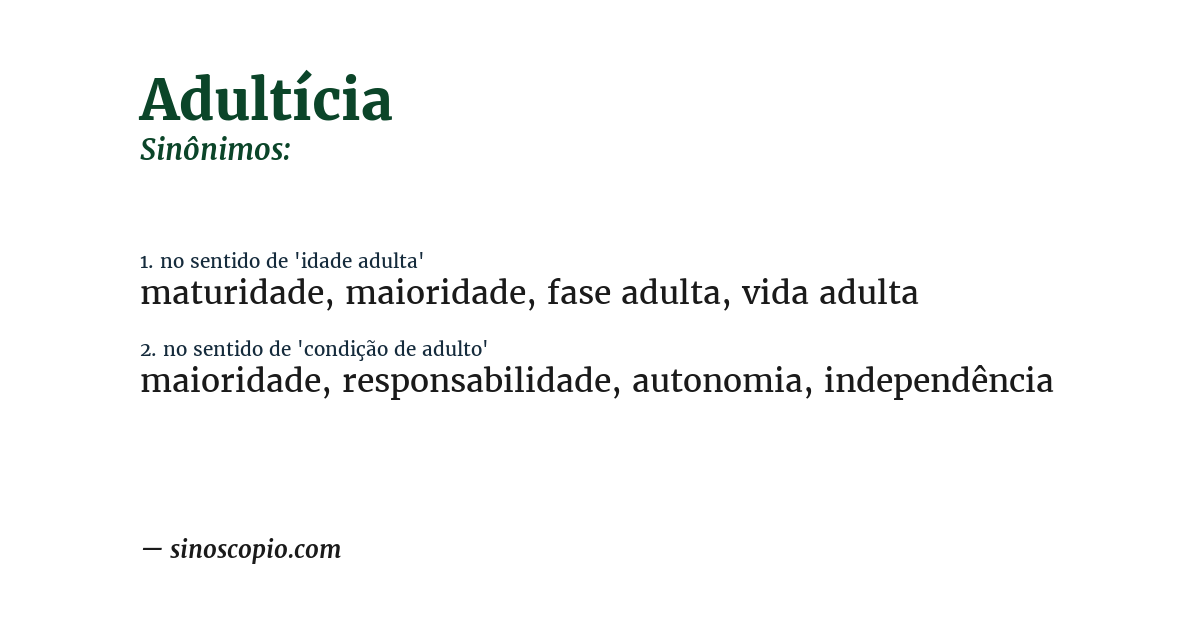 Sinônimo de adultícia