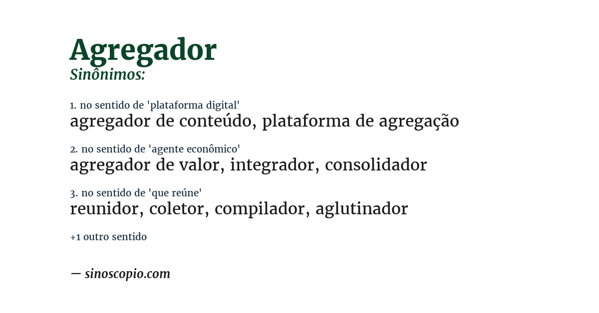Sinônimo de agregador