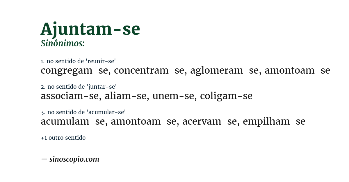 Sinônimo de ajuntam-se