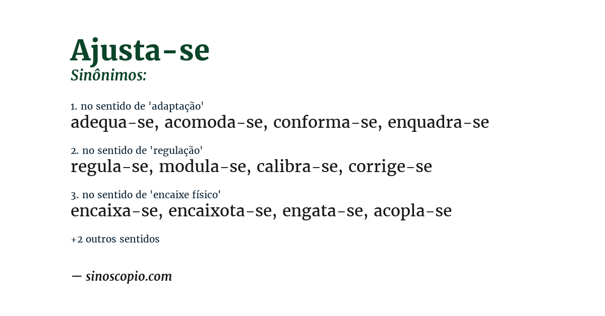 Sinônimo de ajusta-se