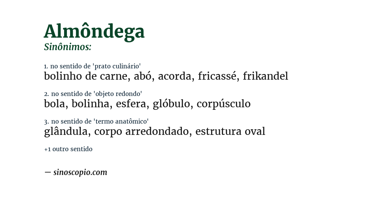 Sinônimo de almôndega