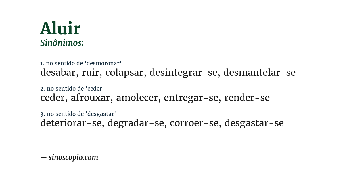 Sinônimo de aluir