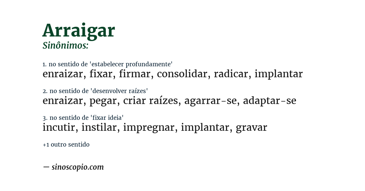 Sinônimo de arraigar