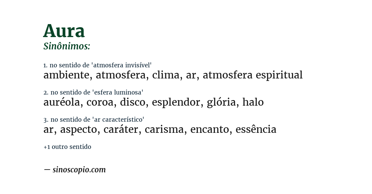 Sinônimo de aura