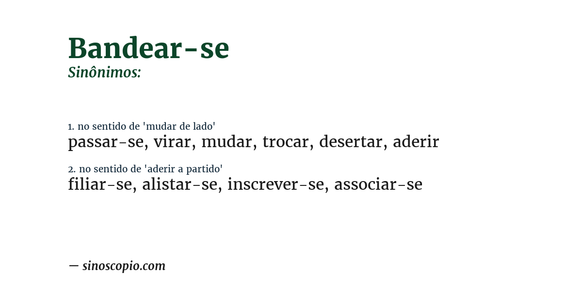 Sinônimo de bandear-se