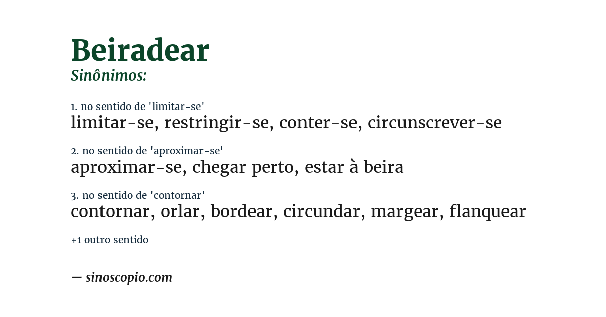 Sinônimo de beiradear