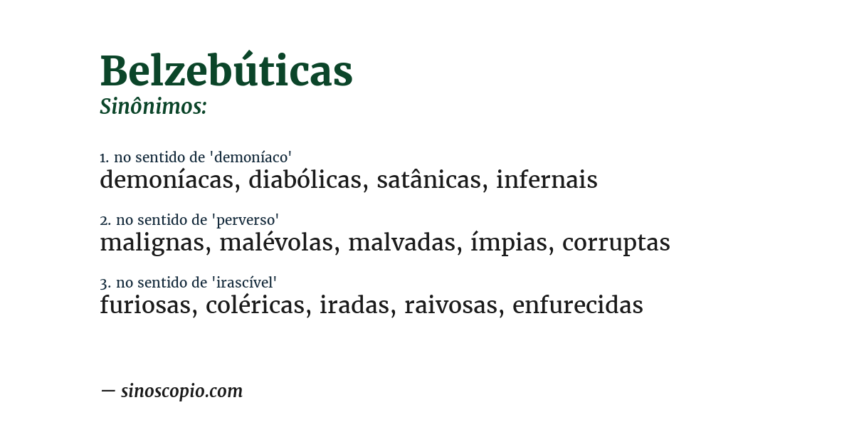 Sinônimo de belzebúticas