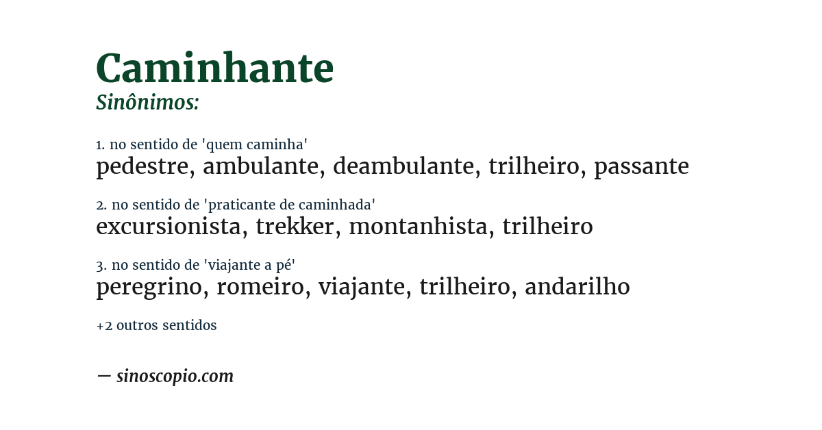 Sinônimo de caminhante
