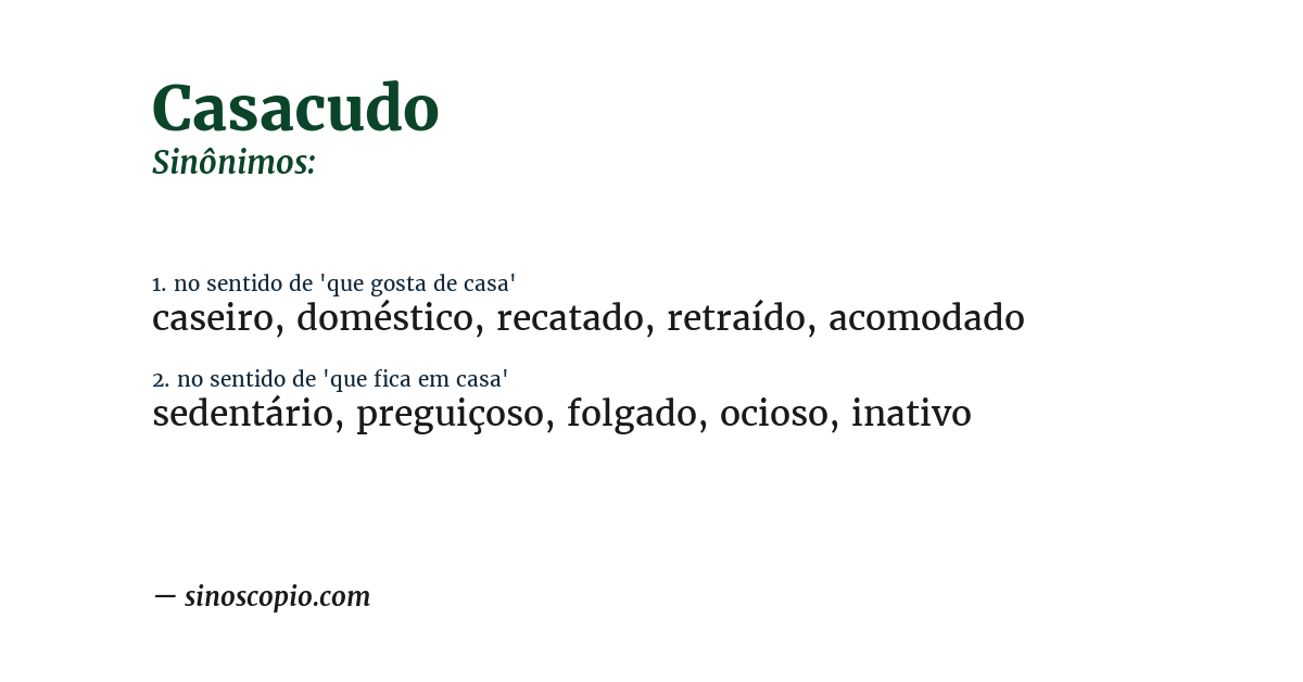 Sinônimo de casacudo