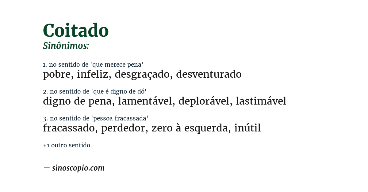 Sinônimo de coitado